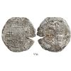 Image 1 : Potosi, Bolivia, cob 8 reales, (16)50(O), with crowned-L countermark on cross.