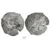 Image 1 : Potosi, Bolivia, cob 8 reales, (16)50O, with crown-alone countermark on shield.
