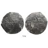 Image 1 : Potosi, Bolivia, cob 8 reales, 1654E, dot-PH-dot at top.