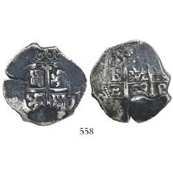 Potosi, Bolivia, cob 4 reales, 1669E.