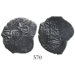 Potosi, Bolivia, cob 1 real, 1670E, rare denomination for this provenance.
