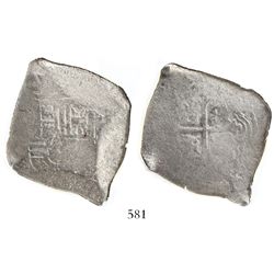 Mexico City, Mexico, cob 8 reales, Charles II, assayer not visible, encapsulated SANGS "authentic" w