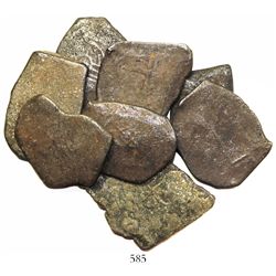 Lot of 8 Mexico City, Mexico, cob 8 reales, Charles II, assayers not visible, all uncleaned (as foun
