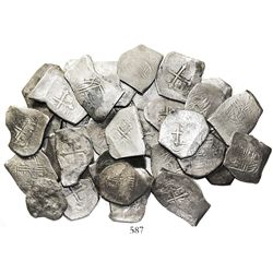 Large lot of 35 Mexico City, Mexico, cob 8 reales, Philip IV and Charles II, various assayers (where