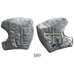 Mexico City, Mexico, cob 4 reales, 1681L, rare.
