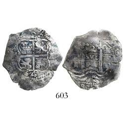 Potosi, Bolivia, cob 2 reales, 1664E, desirable provenance.