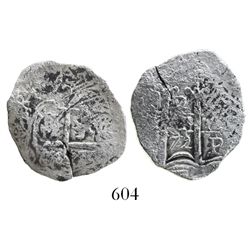 Potosi, Bolivia, cob 2 reales, 1672E, desirable provenance.