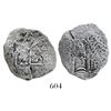 Image 1 : Potosi, Bolivia, cob 2 reales, 1672E, desirable provenance.