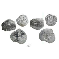 Lot of 3 Potosi, Bolivia, cob 1R, assayer E (1667, 1675 and date not visible), desirable provenance.