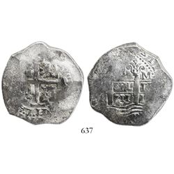 Lima, Peru, cob 8 reales, 1711M.