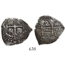 Lima, Peru, cob 2 reales, 1700H.