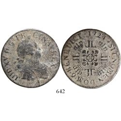 France (Rennes mint), ecu, Louis XV, 1724, mintmark "9."