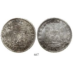 Mexico City, Mexico, pillar 8 reales, Philip V, 1735MF.