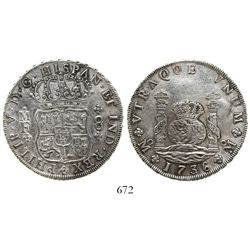 Mexico City, Mexico, pillar 8 reales, Philip V, 1736MF.