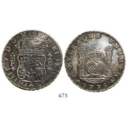 Mexico City, Mexico, pillar 8 reales, Philip V, 1736MF.