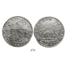 Mexico City, Mexico, pillar 8 reales, Philip V, 1737MF.