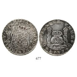Mexico City, Mexico, pillar 8 reales, Philip V, 1737MF.