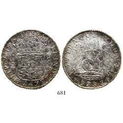 Mexico City, Mexico, pillar 8 reales, Philip V, 1737MF.