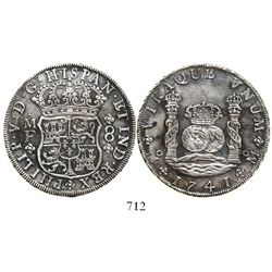 Mexico City, Mexico, pillar 8 reales, Philip V, 1741MF.
