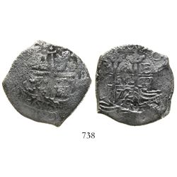 Potosi, Bolivia, cob 8 reales, 1672E.