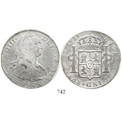 Lima, Peru, bust 8 reales, Charles IV, 1800IJ.