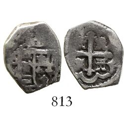 Mexico City, Mexico, cob 1 real, 1728/7(D), rare.