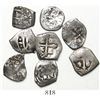 Image 1 : Lot of 8 Mexico City, Mexico, cob 1R (2) and 1/2R (6), various periods and assayers (where visible).