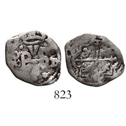 Mexico City, Mexico, cob 1/2 real, (162)0D, very rare.