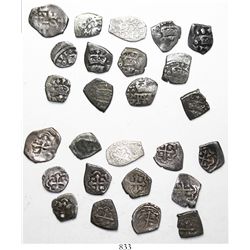 Mini-collection of 13 Mexico City, Mexico, cob 1/2R, ALL DATED (some very rare), as follows: 1647, 1