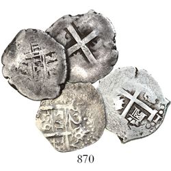 Lot of 2 Lima, Peru, cob 2 reales, Philip V, various dates and assayers.
