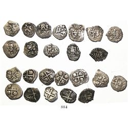 Lot of 12 Lima, Peru, cob 1/2R, all different dates: 1695, 1700, 1701H, 1702, 1703, 1717, 1722, 1743