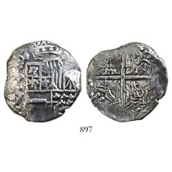 Potosi, Bolivia, cob 8 reales, Philip III, assayer T.