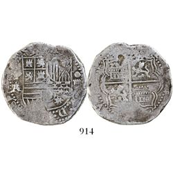 Potosi, Bolivia, cob 4 reales, Philip II, assayer A/B, ex-Karon.