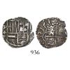 Image 1 : Potosi, Bolivia, cob 1 real, 1618T, upper half of shield and quadrants of cross transposed, rare.
