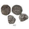 Image 1 : Lot of 2 Potosi, Bolivia, cob 1R, Philip IV, assayer T to RIGHT (rare).