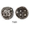 Image 1 : Potosi, Bolivia, cob 1/2 real, Philip II, assayer R (Ramos) to left, mintmark P to right, tiny lette