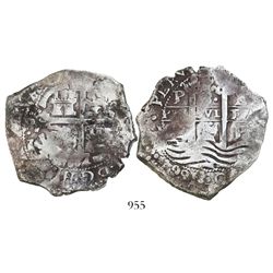 Potosi, Bolivia, cob 8 reales, 1664E.