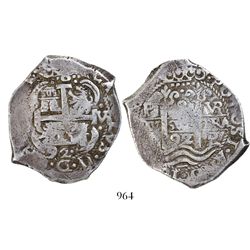 Potosi, Bolivia, cob 8 reales, 1692VR.