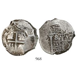 Potosi, Bolivia, cob 8 reales, 1703Y.