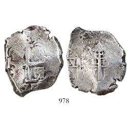 Potosi, Bolivia, cob 8 reales, 1717Y.