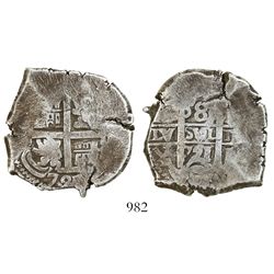 Potosi, Bolivia, cob 8 reales, 1721Y.