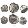 Image 1 : Lot of 3 Potosi, Bolivia, cobs of Philip V: 8R 1717Y; 4R 1736E; 4R 1739M.