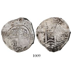 Potosi, Bolivia, cob 4 reales, 1657E.