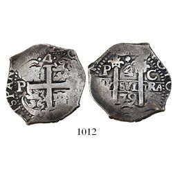 Potosi, Bolivia, cob 4 reales, 1679C.