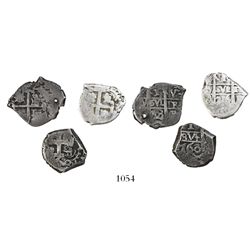Lot of 3 Potosi, Bolivia, cob 1R, various dates: 1703Y, 1736E and 1760q.