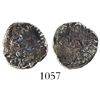 Image 1 : Potosi, Bolivia, cob 1/2 real, 1654E, P-pomegranate-E at top, rare.