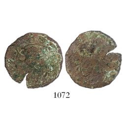Santo Domingo, Dominican Republic, copper 4 maravedís, Charles-Joanna, assayer not visible (F or oF)
