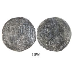Seville, Spain, 2 reales, Ferdinand-Isabel, assayer Gothic D on reverse, mintmark S to right.