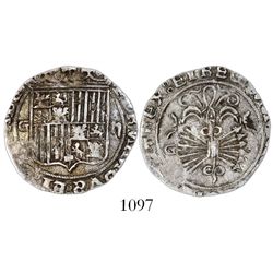 Granada, Spain, 2 reales, Ferdinand-Isabel, assayer R to right on reverse, mintmark G to left on bot