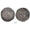 Image 1 : Seville, Spain, cob 8 reales, Philip II, assayer Gothic D at 4 o'clock outside tressure around cross